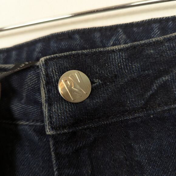 Reclaimed Vintage Dark Wash Raw Hem Bootcut Jeans Size 30 - Picture 7 of 8